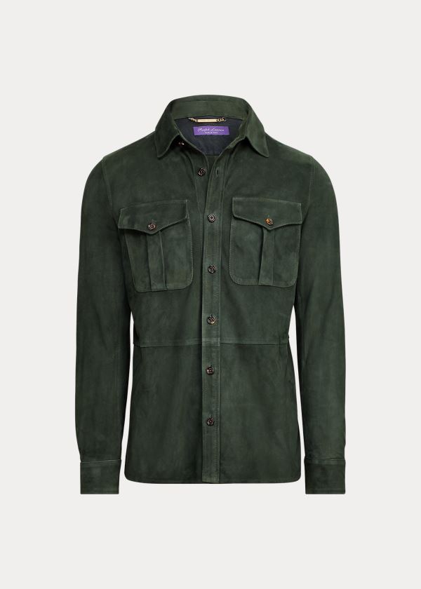 Men's Ralph Lauren Suede Overshirt | 452917KQP